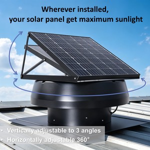 พัดลมระบายอากาศพลังงานแสงอาทิตย์แบบไฮบริด 50W สำหรับหลังคา พร้อมแผงโซลาร์เซลล์ ช่วยระบายความร้อนและดูดอากาศออกจากหลังคา - Product Image 4