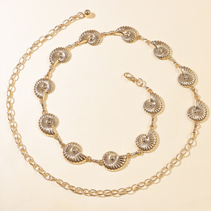 สร้อยคาดเอวผู้หญิงแบบเปลือกหอยสีทอง โลหะผสมสังกะสี ชั้นเดียว สไตล์พังก์ชายหาด - Product Image 4