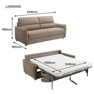 Canapé-<span class=keywords><strong>lit</strong></span> convertible <span class=keywords><strong>3</strong></span> places moderne en tissu, structure métallique, double usage, pour hôtel et salon - Product Image 2