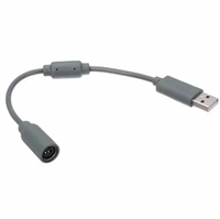 Câble d'extension USB avec connecteur détachable pour convertisseur adaptateur PC pour manette filaire Xbox 360 Noir Gris