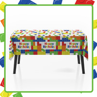 Nappe jetable en plastique imperméable grande taille pour fête d'anniversaire d'enfants, idéale pour les jeux de construction