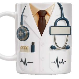 Taza <span class=keywords><strong>de</strong></span> Café Personalizada <span class=keywords><strong>de</strong></span> Cerámica con Diseño Médico Profesional, Estilo Moderno, Regalo <span class=keywords><strong>para</strong></span> Médicos - Product Image 5
