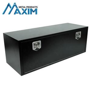 Boîte à outils robuste en acier noir pour le dessous de caisse de camion |   Coffre de rangement étanche avec serrure en T - Product Image 1