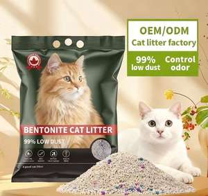 Meerdere geurtypen Bentonite kattenbakvulling zand stofvrij bolvormig 5L 10L 25L Bentonite gemalen kattenbakvulling - Product Image 1