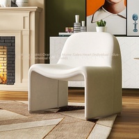 Canapé individuel minimaliste Goma Italian Hill, chaise en tissu design moderne avec dossier confortable, pieds en bois massif pour salon