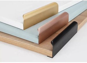 MLP41-nouveau matériel solide en alliage d'aluminium, profil de tiroir d'armoire en Aluminium, bord de doigt, poignée en or <span class=keywords><strong>Rose</strong></span> - Product Image 4