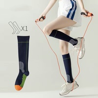 Chaussettes de compression mi-mollet en coton tricoté unisexe pour femmes, idéales pour le fitness professionnel, la course à pied et le saut à la corde