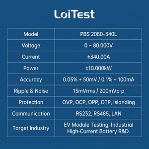 Système d'alimentation programmable pour montage en rack 3U PBS 2080-340L (80V/340A/10kW) |   Haute efficacité pour un cycle de vie de batterie avancé - Product Image 3