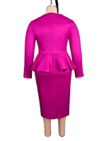 Robe crayon élégante pour femmes grandes tailles, à manches longues, à volants floraux 3D, cintrée à la taille, pour les occasions spéciales et le bureau