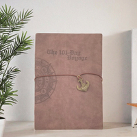 Cuaderno de Viaje ZM A6 con Temática de Piratas, Tapa Dura, Encuadernación Doble en Piel, Hojas Sueltas, Espiral, para Escribir en Movimiento, 80 Hojas Interiores