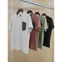 Kaos Olahraga Profesional Bahan Nylon Ringan untuk Olahraga Luar Ruangan Kaos Pria Berkualitas Tinggi Lengan Pendek untuk Golf Tenis