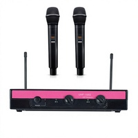 Microphones de karaoké professionnels sans fil double UHF à réduction de bruit en plastique, micros portatifs sans fil pour chant, discours et événements scéniques