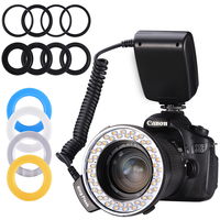 Kit professionnel de flash d'anneau de Macro LED de marque privée avec le fond de diffuseur ambre fluorescent arrière pour Canon