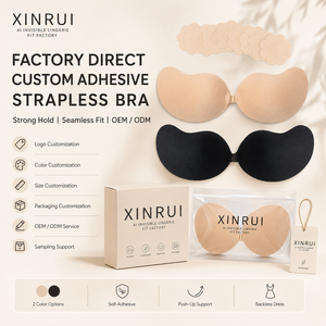 <span class=keywords><strong>Reggiseno</strong></span> Adesivo in Silicone <span class=keywords><strong>Push</strong></span>-<span class=keywords><strong>Up</strong></span> Xinrui per Donne, Design <span class=keywords><strong>Senza</strong></span> Spalline con Tecnica Ricamata per Abiti Scollati sulla Schiena - Product Image 1