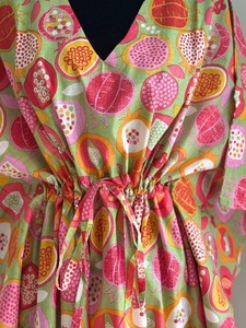 Robe Kaftan à Imprimé Floral pour Femmes, Robe Longue Bohème, Coupe Décontractée, Taille à Cordon, Style Casual - Product Image 3