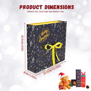Calendario de Adviento Azul de Navidad |   Cajas de Cartón para Guardar Tesoros, Organizador de Almacenamiento DIY para Adultos, Regalos para Niños y Decoraciones Navideñas - Product Image 2
