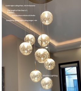 Staircase Chandelier Silver Pendant Long Villa Double-Height Living Room <b>Loft</b> Small Apartment Modern Simple <b>Light</b> Luxury - Product Image 5