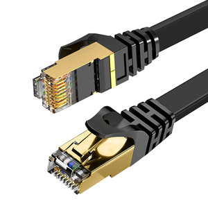 Cable Ethernet Plano Sólido de Alta Velocidad para Interiores y Exteriores, Cat 7, Blindado FTP/SSTP, 32AWG, para Internet y LAN, de Fábrica OEM - Product Image 1