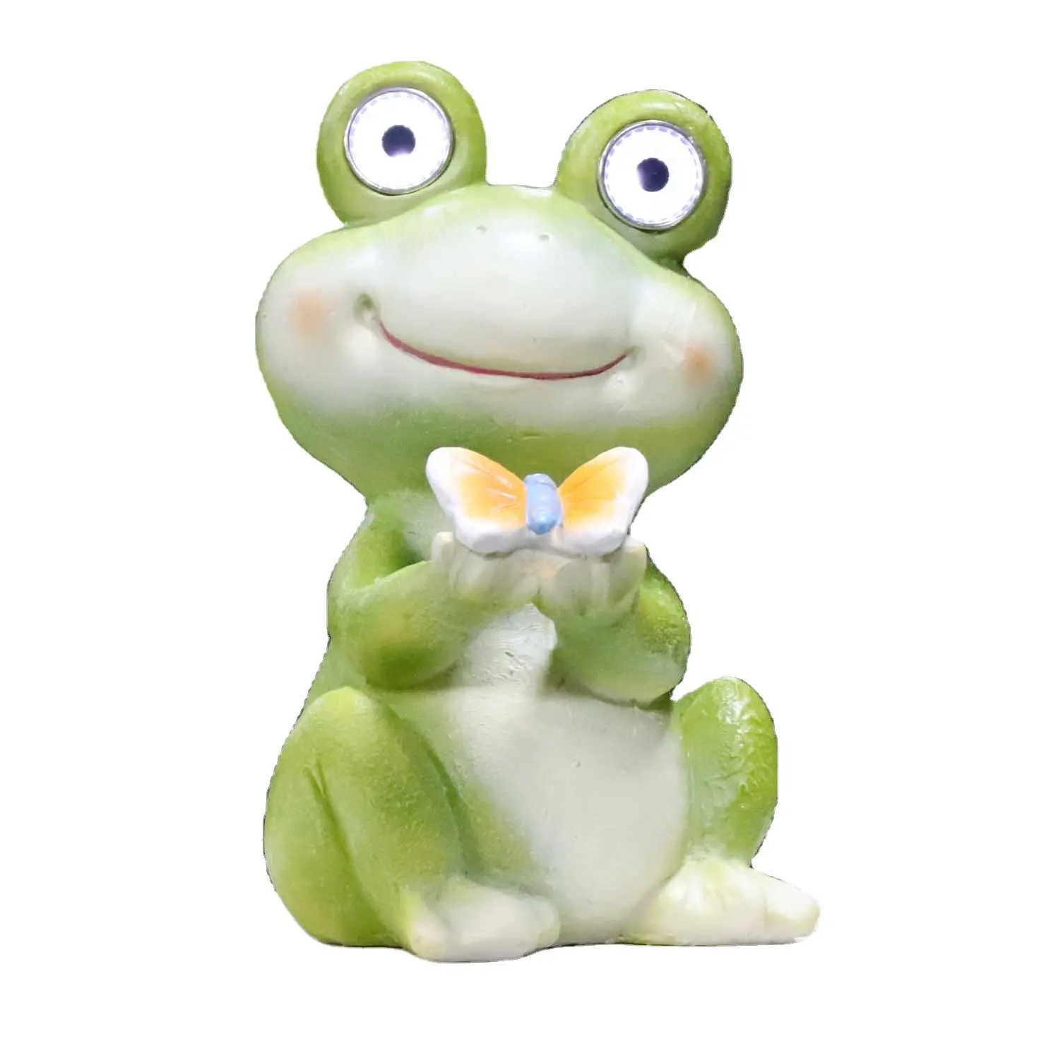 Funny Frog Resin Craft Linternas solares Decoración al aire libre Rana Estatua de jardín