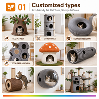 YUMENG Arbre à chat avec tronc, maisonnette, coussin en peluche, surface à gratter et perchoir supérieur en forme d'oreilles de chat pour chats d'intérieur