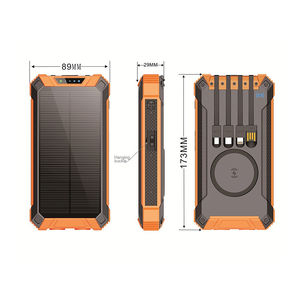 Cargador inalámbrico Fuente <span class=keywords><strong>de</strong></span> alimentación portátil solar 20000mAh Teléfono móvil al aire libre con Banco <span class=keywords><strong>de</strong></span> cables - Product Image 1