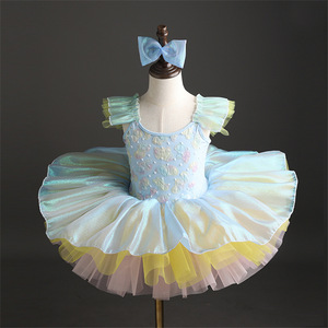 Costume da Ballo per <span class=keywords><strong>Bambina</strong></span> con Fiocco, Tutù da Principessa per Bambine, Abito da <span class=keywords><strong>Danza</strong></span> Classica - Product Image 2