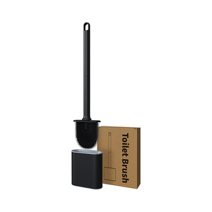 Nouvelle brosse de toilette en plastique souple avec base, brosse de nettoyage sans angle mort pour salle de bain, brosse de toilette murale sans perçage - Product Image 6