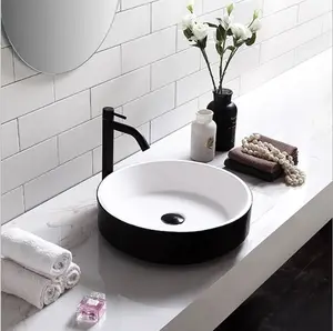 批发定制现代白色丙烯酸固体表面盆水槽手工石材浴室出售