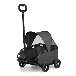Chariot de transport pliable et léger pour animaux de compagnie, pour sorties, camping, vélo, avec roues d'exercice - Product Image 3