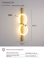 Lampe murale LED en fer et acrylique de style italien minimaliste en forme de S pour salon et chambre à coucher, éclairage de luxe