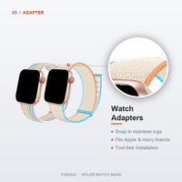 Bracelet Sport Loop en Nylon pour Montre, Couleurs Arc-en-ciel (Crème, Orange, Cyan), 38mm-45mm, Respirant et Ajustable, pour Smartwatch OEM