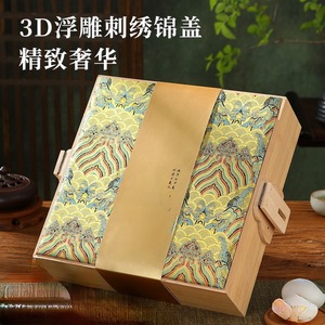กล่องของขวัญไม้ไผ่ทรงสี่เหลี่ยมผืนผ้า สูง 9 ซม. กล่องเก็บขนมไหว้พระจันทร์แบบพกพา กล่องไม้ถือได้สำหรับเทศกาลตรุษจีน - Product Image 3