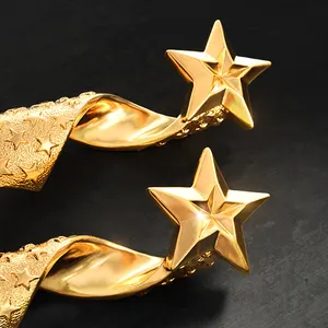 Trophée étoile de cristal en résine personnalisé haut de gamme, prix d'étoile en métal électroplaqué pour cadeaux de réunions annuelles