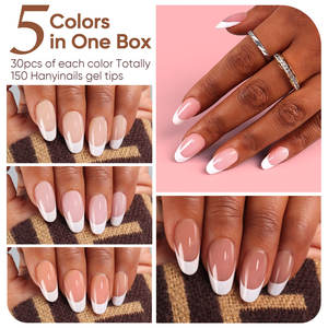 Hanyinails alta calidad corto almendra suave Gel X Press Pro <span class=keywords><strong>Kit</strong></span> francés prensa acrílico extensión de <span class=keywords><strong>uñas</strong></span> para <span class=keywords><strong>uñas</strong></span> artificiales - Product Image 4