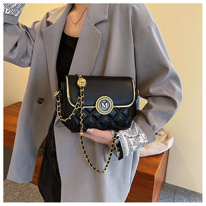 2025 nouveauté treillis motif femmes sac de luxe en cuir mat petit carré épaule sac à bandoulière dames travail bureau - Product Image 1