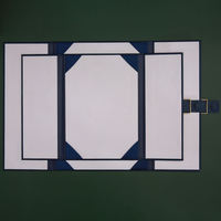 Porta Certificados Personalizado Azul con Logotipo Impreso, Carpeta de Presentación de Cuero PU Tamaño Carta A4 para Graduación |   8.5x11 Pulgadas