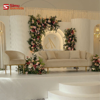 Arche de toile de fond 3D personnalisée en acrylique pour décoration de scène de mariage, support de toile de fond à 3 ouvertures pour événements de mariage et ventes