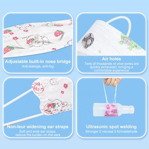 Masker Kartun Kupu-kupu Anak-anak dengan Kain Non-tenun 4ply Masker Anak-anak Sekali Pakai KF94 Dapat Bernafas untuk Luar - Product Image 4