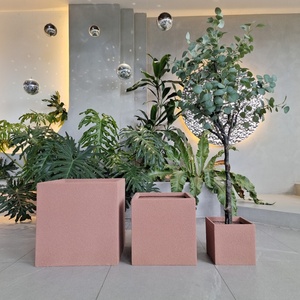 Jardinière en fibre de verre légère et haute résistance, grande jardinière carrée pour l'extérieur, pour hôtel et villa - Product Image 1