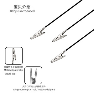 Model Spray Painting Stand Wooden Base With Metal Clips For Gundam DIY Coloring And Drying Table 200x150x18mm - Product Image 2