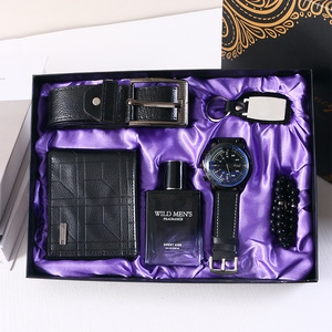 Set Regalo Premium da <span class=keywords><strong>Uomo</strong></span> per Affari: Orologio, Portachiavi, <span class=keywords><strong>Portafoglio</strong></span>, Profumo e <span class=keywords><strong>Cintura</strong></span> di Lusso per Capodanno, Natale, Festa del Papà e Ringraziamento - Product Image 2