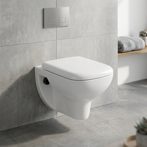 Toilette murale en céramique toilette murale toilette intégrée salle de bain toilette à chasse d'eau - Product Image 1
