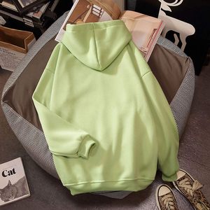 Sweat-shirt à capuche surdimensionné à manches longues pour femme, motif grenouille mignonne, respirant, en maille, style skateboard - Product Image 4
