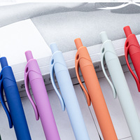 Stylo à colle à action par pression, couleur macaron, en plastique, largeur d'écriture 1,0 mm, logo imprimable, stylo promotionnel pour hôtel et conférence