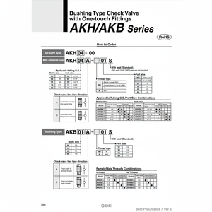 SMC Pneumatics AKB04B-N04S <b>Check</b> <b>Valve</b> - Product Image 1