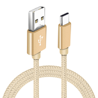 Cable de Carga Rápida USB Tipo C con Trenzado de Nailon 5V2A, Cable de Sincronización de Datos de Alta Durabilidad, Cargador con Logotipo Personalizado al por Mayor para Dispositivos