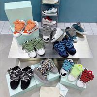 Sneakers de luxe Lanvim originales de haute qualité, à lacets, en PU, avec empeigne souple en patchwork, rehaussantes, antidérapantes et confortables