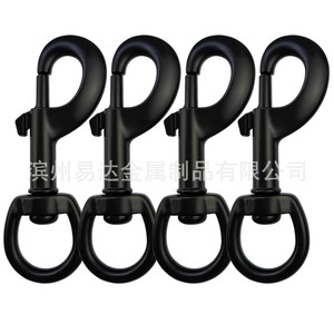 Mousqueton rotatif Eda en acier inoxydable noir 65mm 70mm 73mm 80mm 90mm 105mm 115mm pour laisse de chien - Product Image 5