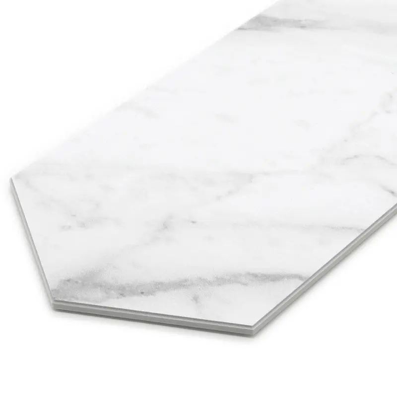 Tuile Sunwings Peel and Stick | Stock aux États-Unis | Carreau de dosseret blanc Carrara pour cuisine salle de bain Accent décoration murale Carrelage