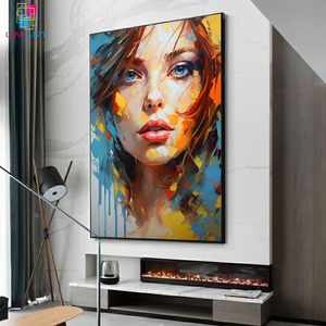 Arte stampa per soggiorno decorazione UNIART <span class=keywords><strong>Banksy</strong></span> pittura artistica di una donna con vernice colorata sul suo viso - Product Image 4